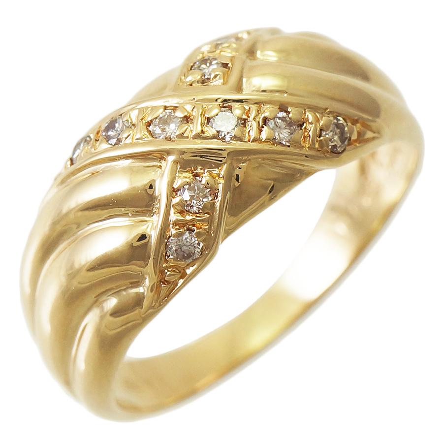 ジュエリーマキ リング K18イエローゴールド ダイヤモンド 0.16ct 12.5