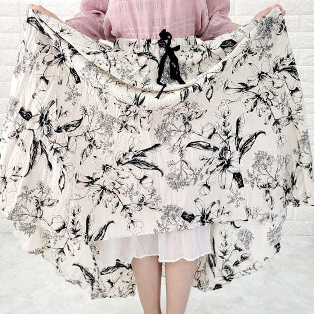 Lace Ladies（レースレディース） ボタニカル柄 ロングスカート