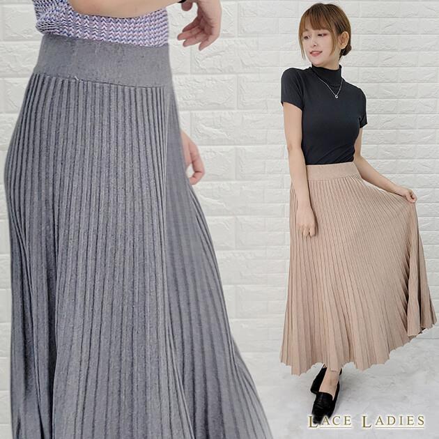 Lace Ladies（レースレディース） リブ ニット ウエストゴム ロング