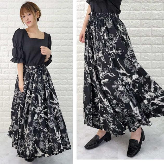 Lace Ladies（レースレディース） ボタニカル柄 ロングスカート