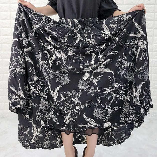 Lace Ladies（レースレディース） ボタニカル柄 ロングスカート