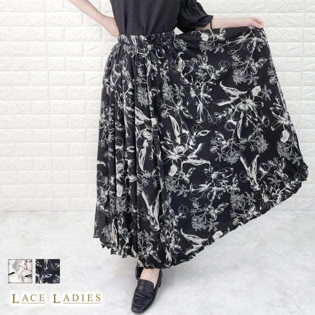 Lace Ladies（レースレディース） ボタニカル柄 ロングスカート