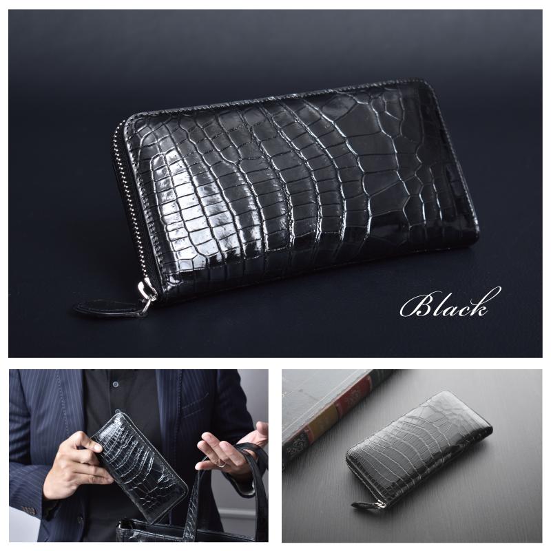 MGSABLE 長財布 クロコダイル レディース シャイニング ワニ革 鰐革