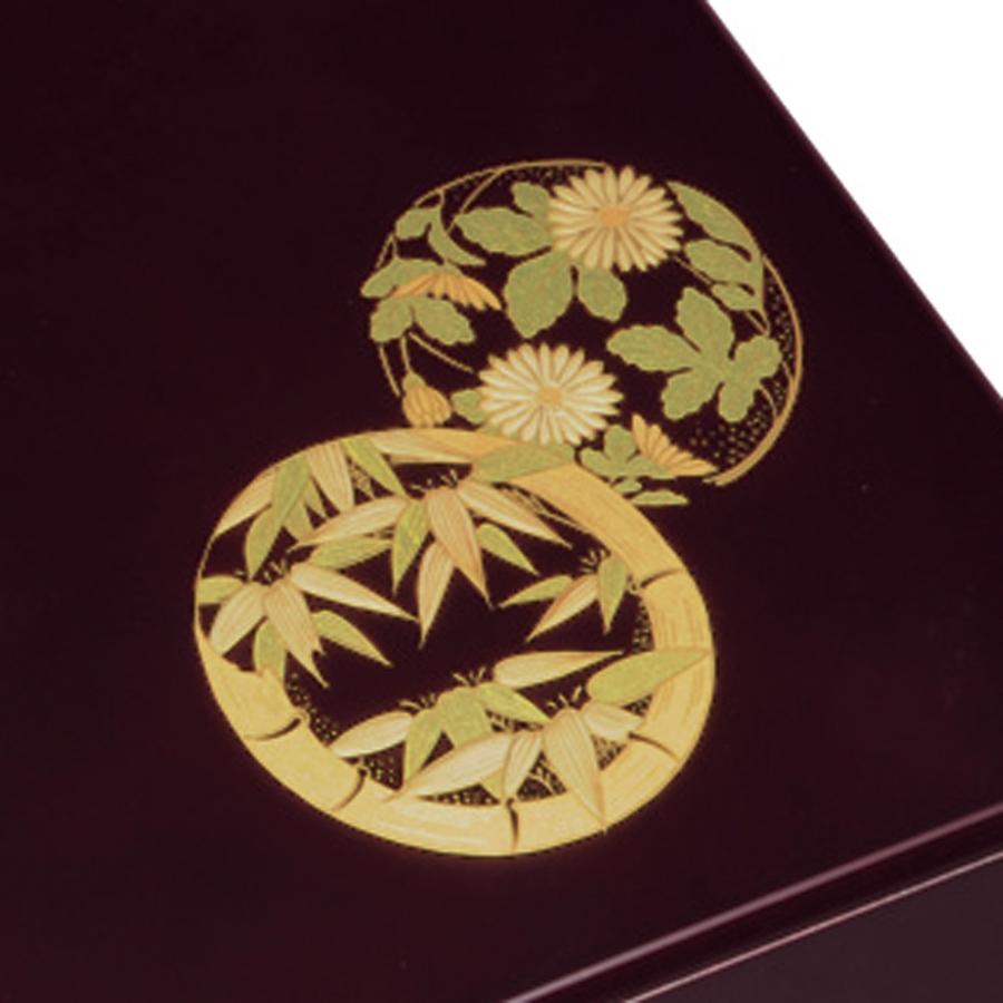 みよし漆器本舗 尺1寸 木製 板蓋文庫 花丸 33cm（A4判） 書類入れ 蓋