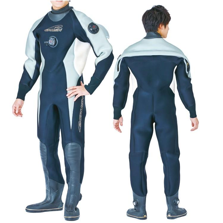 GRUSHドライスーツ メンズ DRY SUITS (BK / SV WT) ダイビング用