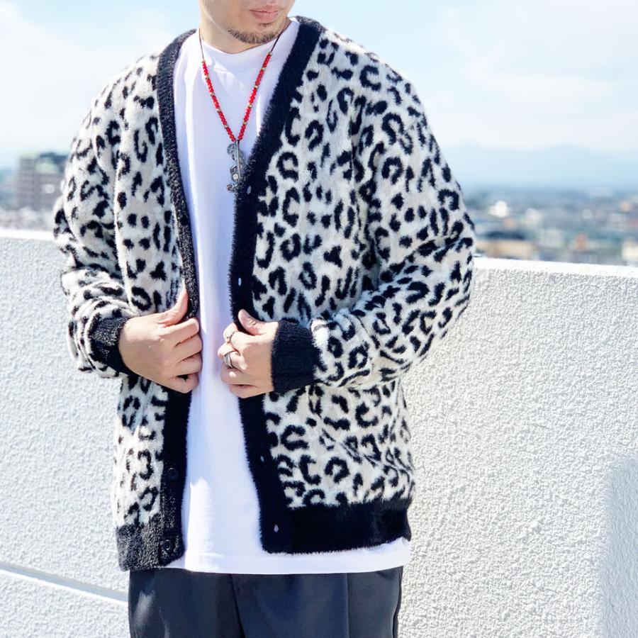 HUF（ハフ） カーディガン SNOW LEOPARD CARDIGAN モヘアカーディガン