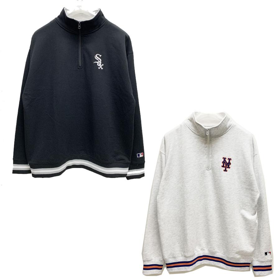 MLB 全2色 メジャーリーグベースボール ハーフジップスウェット HALF