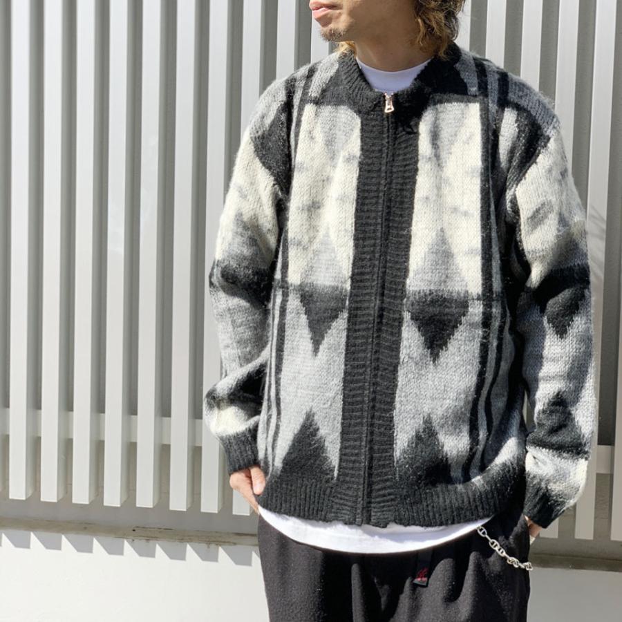 TOWNCRAFT（タウンクラフト） ジップカーディガン VINTAGE JAQUARED