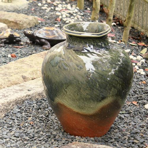 ポイント8倍]信楽焼 大きな 花瓶 コゲ ビードロ 鯉口 13号 おしゃれ 大