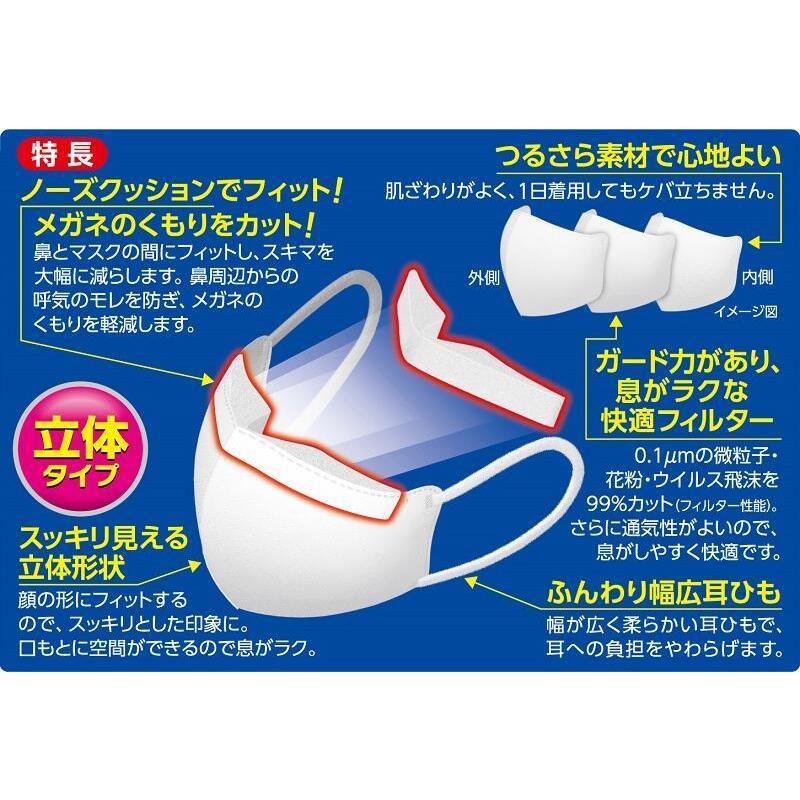 2個セット】白元アース 快適ガードプロ 立体タイプ ふつうサイズ 5枚入