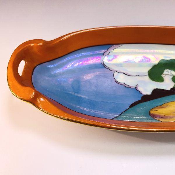 ノリタケ オールドノリタケ ラスター彩 風景紋 長皿 アールデコ