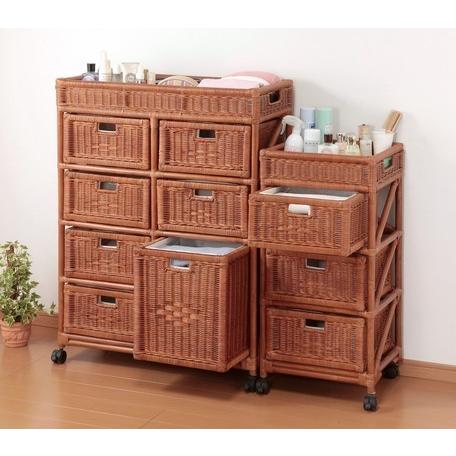 ラタンチェスト引出3杯 スリム 引き出し収納 おしゃれ安い 籐チェスト