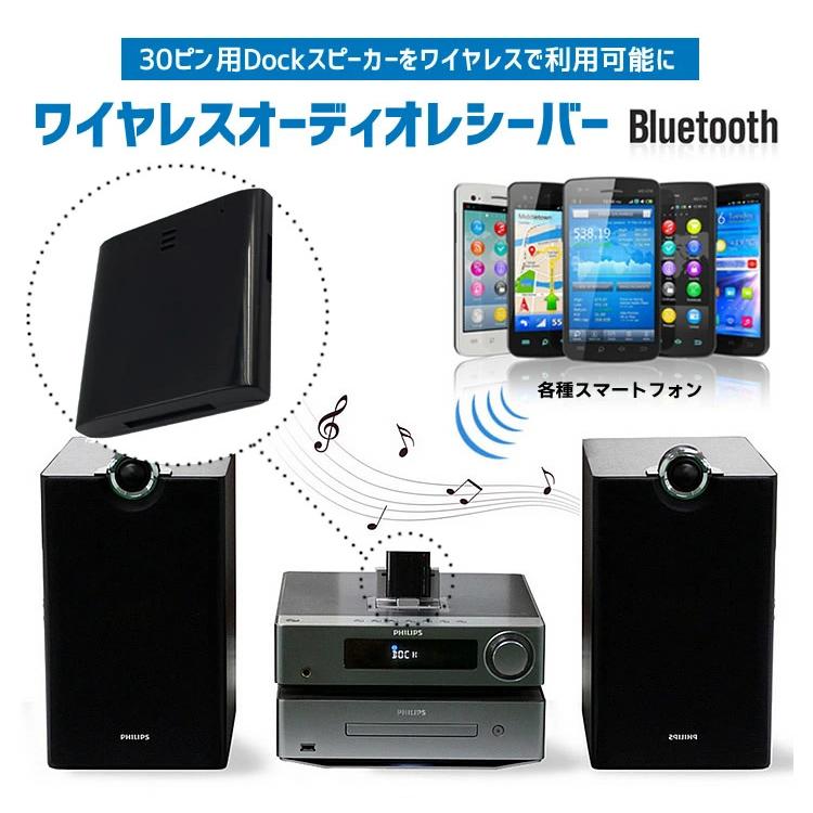 BLUETOOTH対応オーディオレシーバー 30PINアダプタ ワイヤレス音楽受信