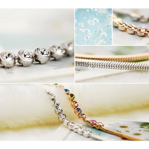 スワロフスキー エレメント ブレスレット K18 18金GP 18k : カスピー