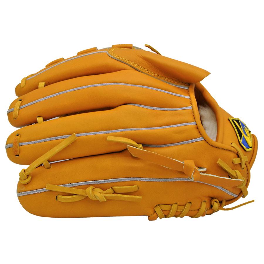 投手 ピッチャー グローブ 硬式用 北米ステアハイド イエロー 黒 右投