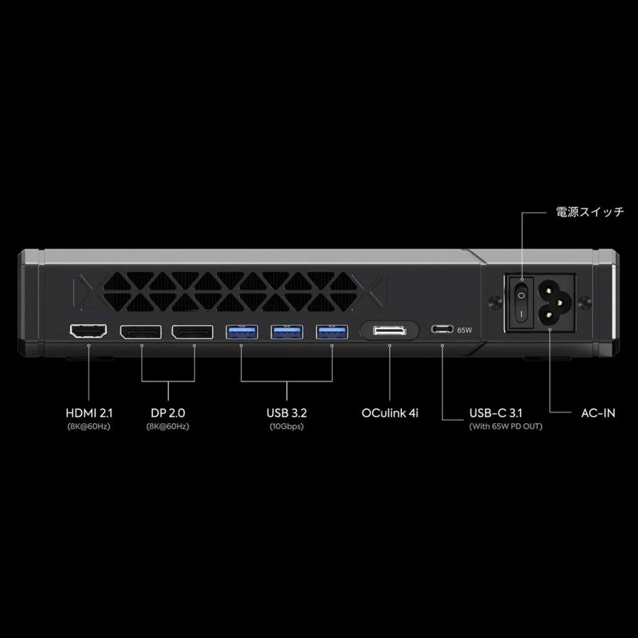 MINISFORUM 外付けGPU MGA1 AMD Radeon 7600M XT搭載 拡張性の高い外