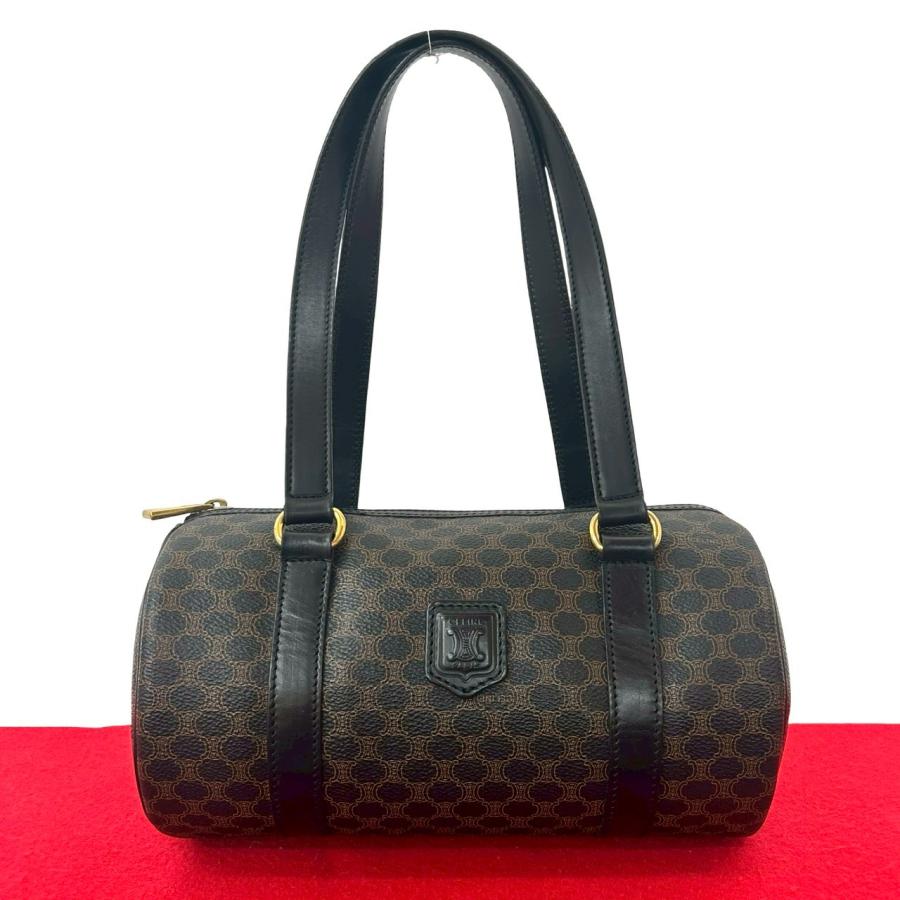 CELINE（セリーヌ） 極 美品 マカダム トリオンフ レザー ハンドバッグ