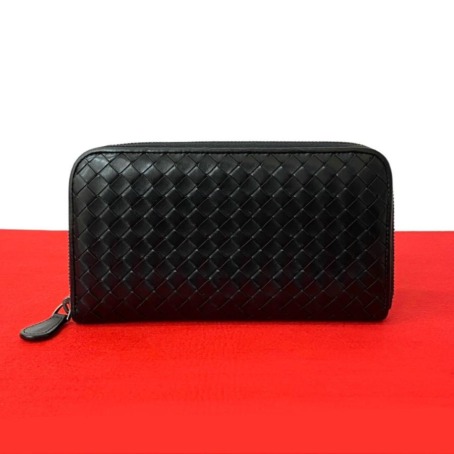 極 美品 BOTTEGA VENETA ボッテガヴェネタ イントレチャート ラウンド
