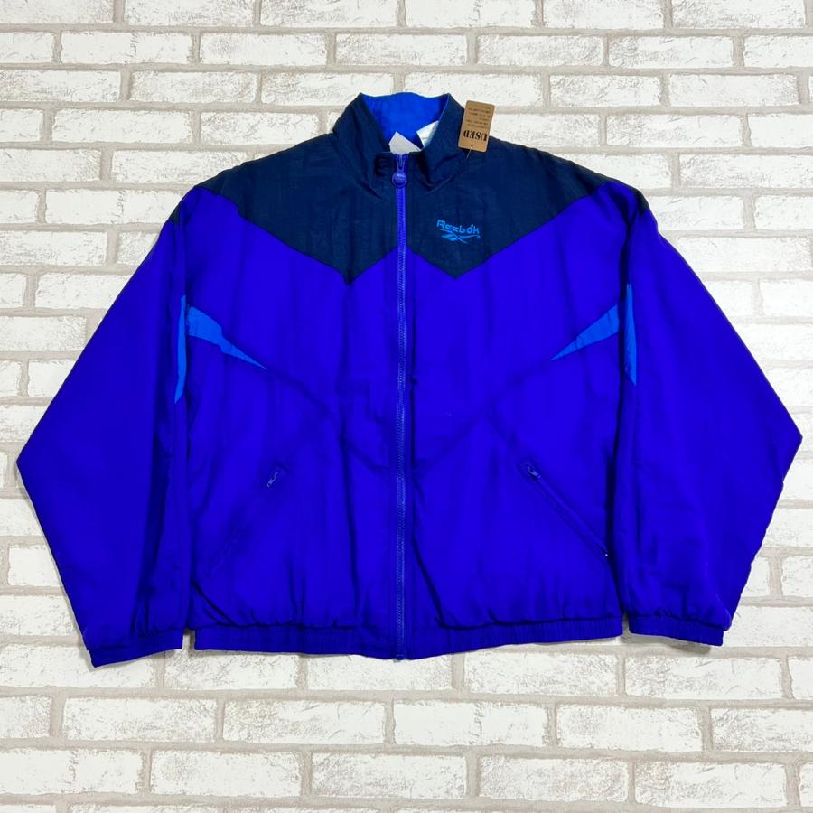 Reebok（リーボック） 【古着】 ナイロンジャケット 青 XLサイズ