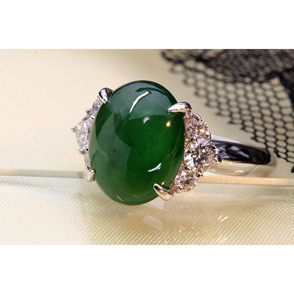 ヒスイ/翡翠 リング/指輪 5.758カラット プラチナ900 PT900 家宝級/緑