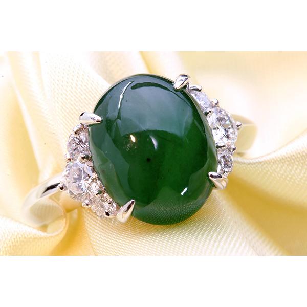 ヒスイ/翡翠 リング/指輪 5.758カラット プラチナ900 PT900 家宝級/緑