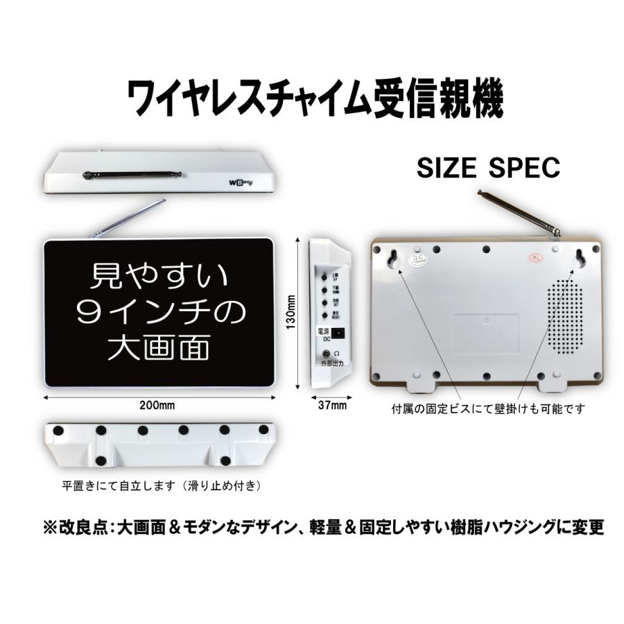 WBway 業務用 ワイヤレスチャイム 基本セット (子機5台付き:増設可) LT