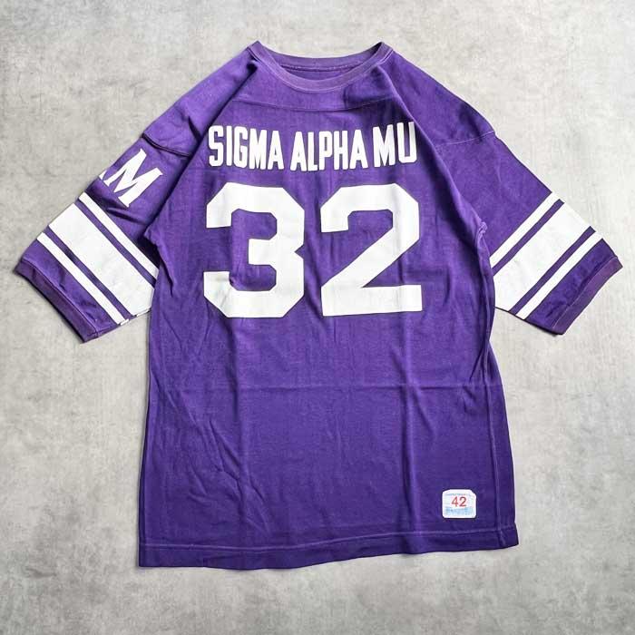 70's CHAMPION FOOTBALL T-SHIRTS 42/PURPLE Made in USA 70年代