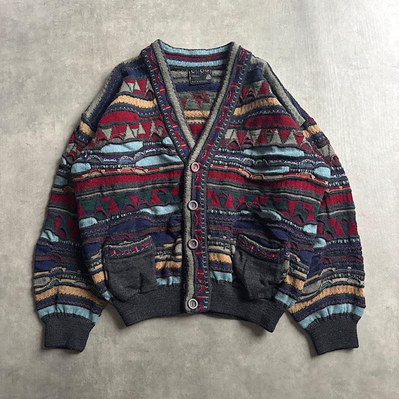 90'S COOGI 3D Knit Cardigan Made in Australia L/MULTI 90年代