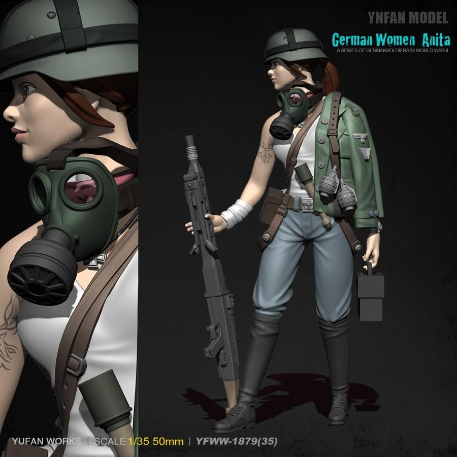 1/35 フィギュア 女性 機砲手 兵士 ミニチュア 未組立 未塗装 : NAMO