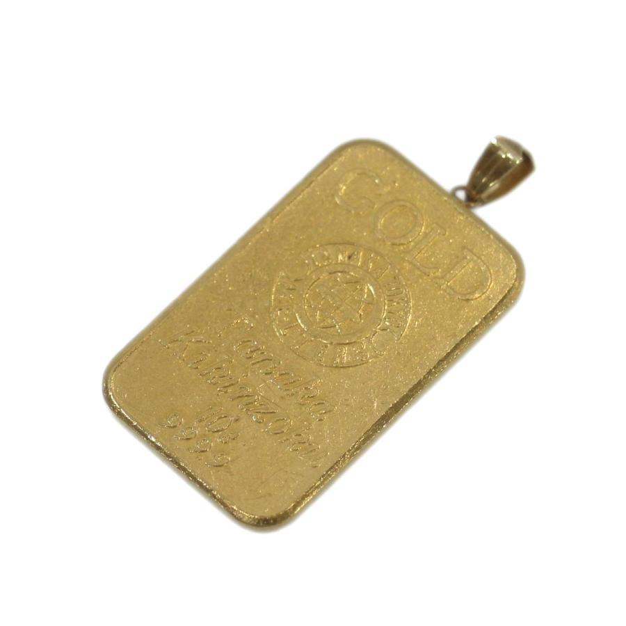 K24/純金 田中貴金属10g インゴット ペンダントトップ K18バチカン 総