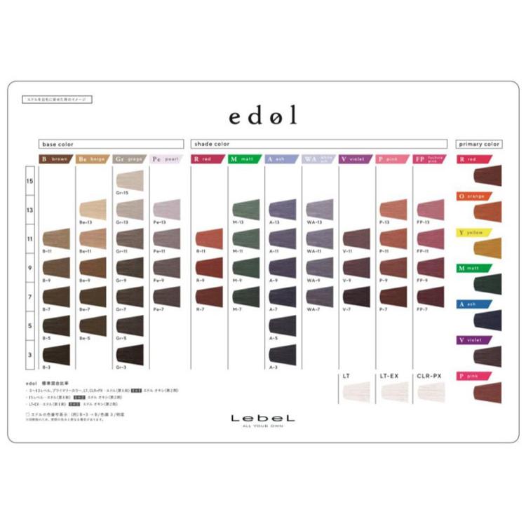 爆買 ルベル エドル 1剤 80g ヘアカラー P V LT LTEX 透明感 高染着 低