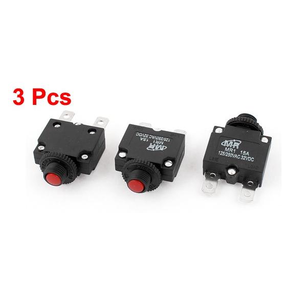 uxcell ブレーカー エアコンプレッサー AC 125V/250V DC 32V 15A 3個入