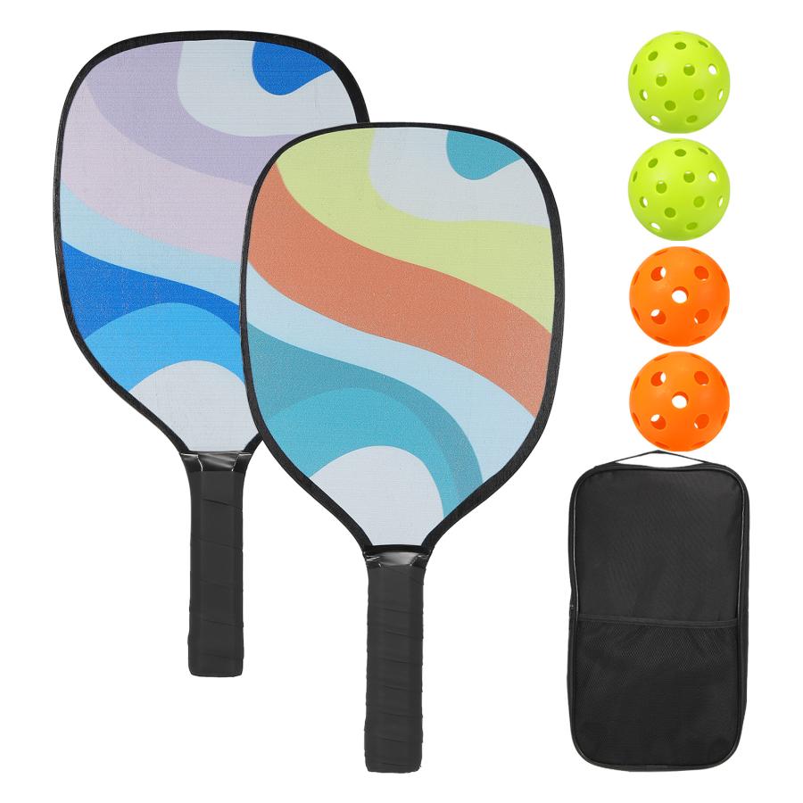 PATIKIL ピックルボールパドルセット プレミアム木製ピックルボール