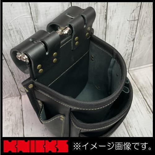 KNICKS（ニックス） チェーンタイプ総ヌメ革使用3段腰袋 ブラック