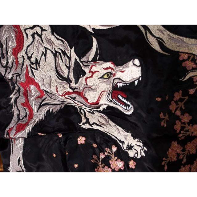 絡繰魂 スカジャン メンズ レディース 桜九尾・極スカジャン 刺繍