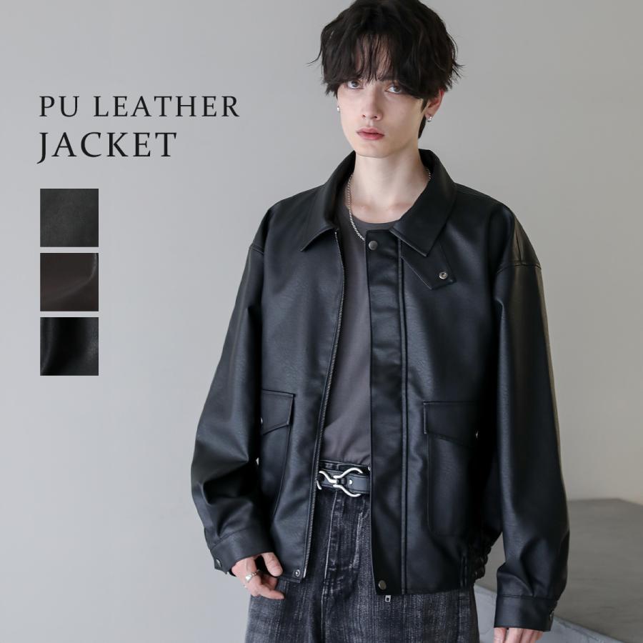 レザージャケット メンズ ヴィンテージ 加工 PUレザー A-2 合成皮革