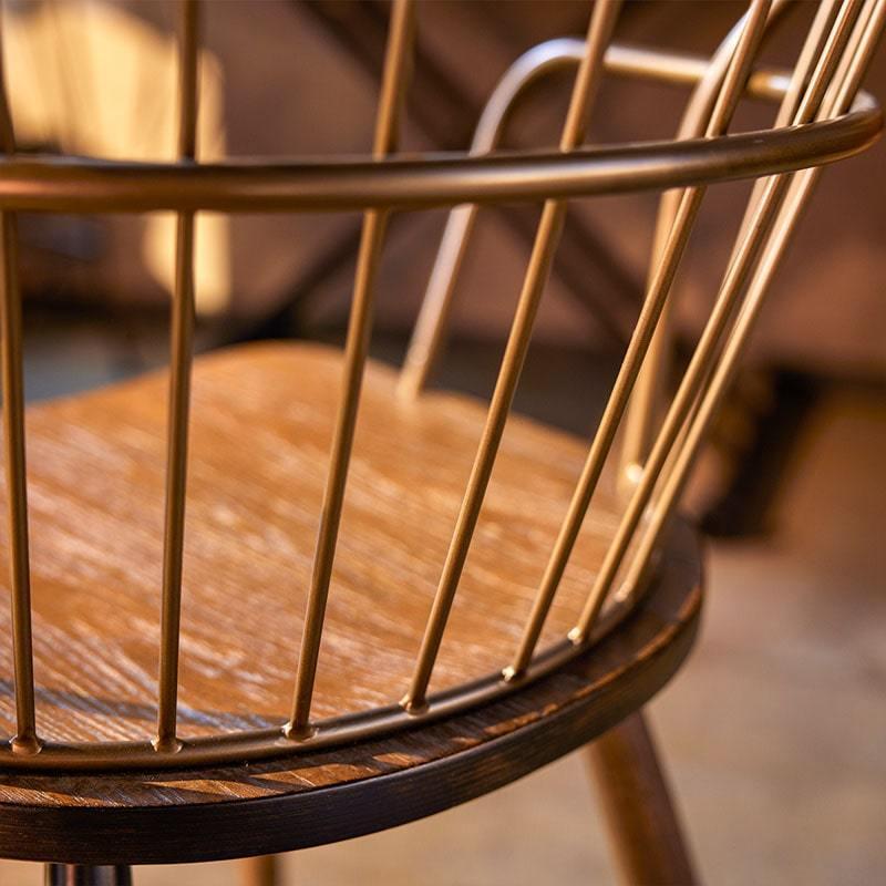 ダイニングチェア 椅子 木製椅子 肘付き 無垢 スチール