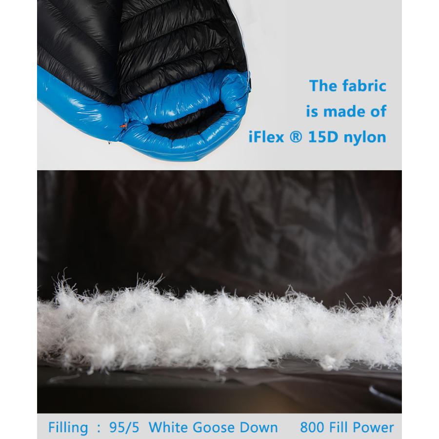 AEGISMAX】800FP (G3)ホワイトグースダウン寝袋 (2色／Mサイズ) 耐寒