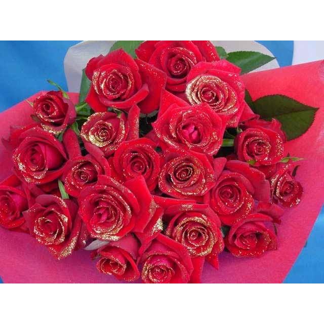 赤バラ ラメ付き赤系バラ1本 生花 大輪品種 バラ 1本 価格 花束 販売