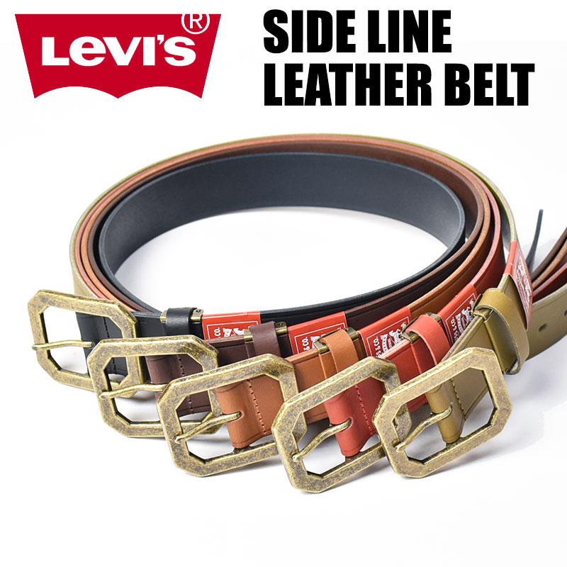 Levi's（リーバイス） サイドライン レザーベルト ゴールドバックル