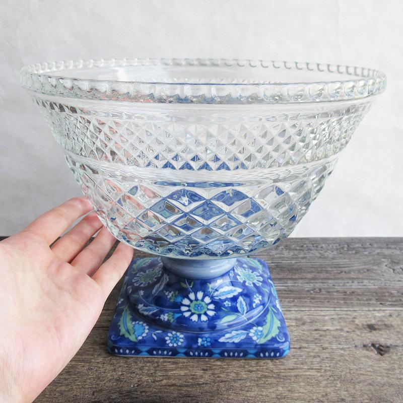 龍峰窯 ガラス コンポート 大 / ガラス鉢 デザート鉢 大鉢 フルーツ