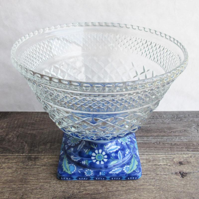 龍峰窯 ガラス コンポート 大 / ガラス鉢 デザート鉢 大鉢 フルーツ