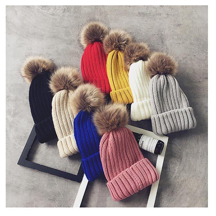 ニット帽 レディース ポンポン 取り外し可能 ファー付き ファッション
