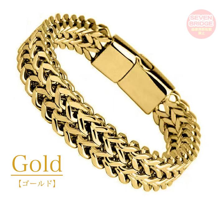 ブレスレット デザインチェーン 2層 ステンレス 鏡面仕上げ 腕輪