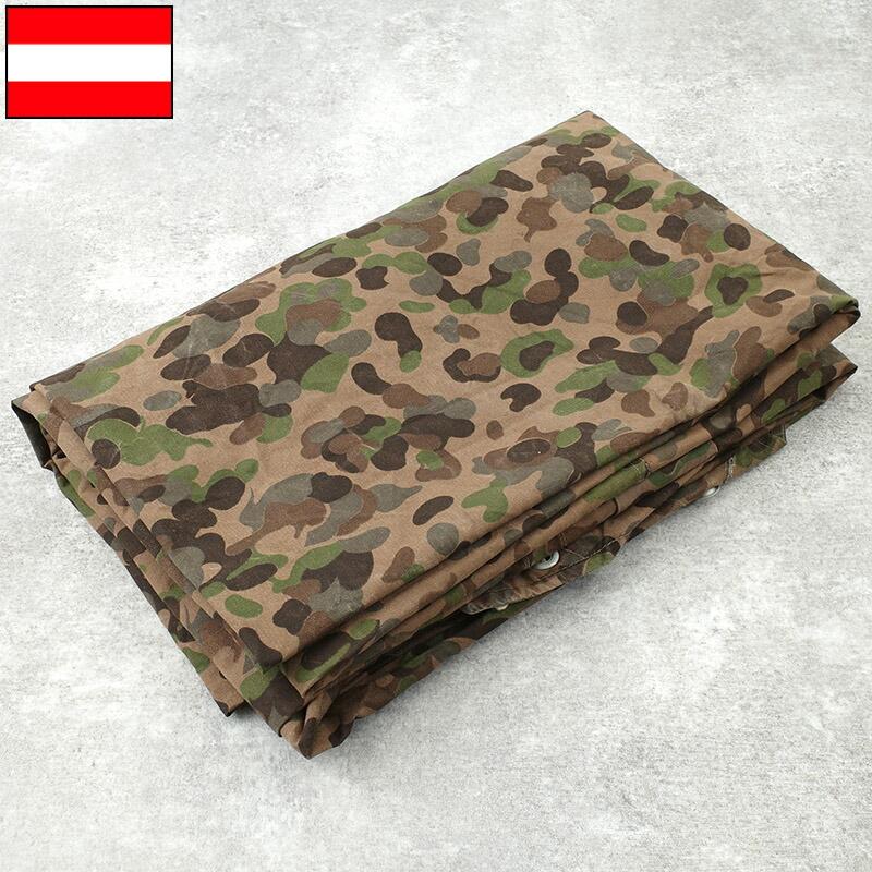 デッドストック ノルウェー軍 テント A カモフラージュ2 軍幕 ポンチョ