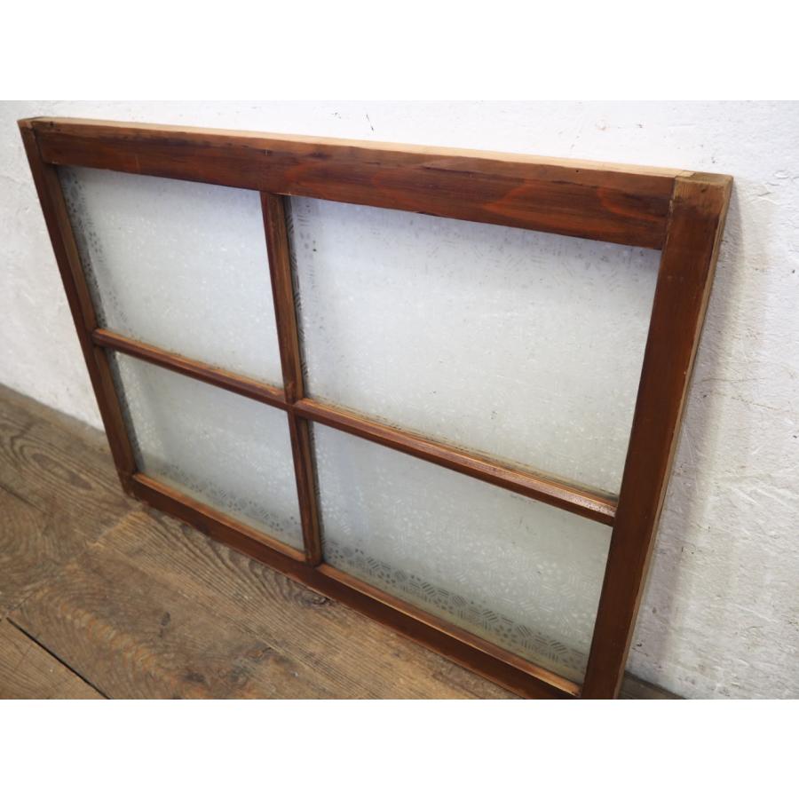 タS0469◇(4)【H62cm×W87cm】◇アンティーク◇大正ガラスの古い木枠