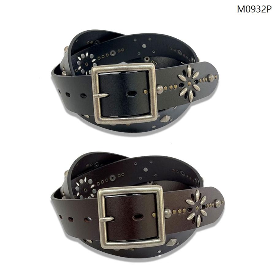 爆買 フラワースタッズ ギャリソンベルト 40mm 本革 レザーベルト 牛革