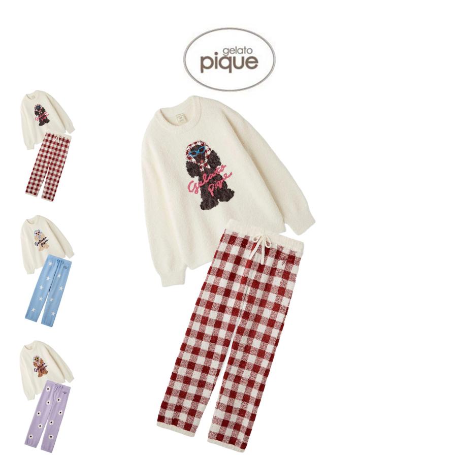 gelato pique（ジェラートピケ） スカーフDOG ジャガードプルオーバー