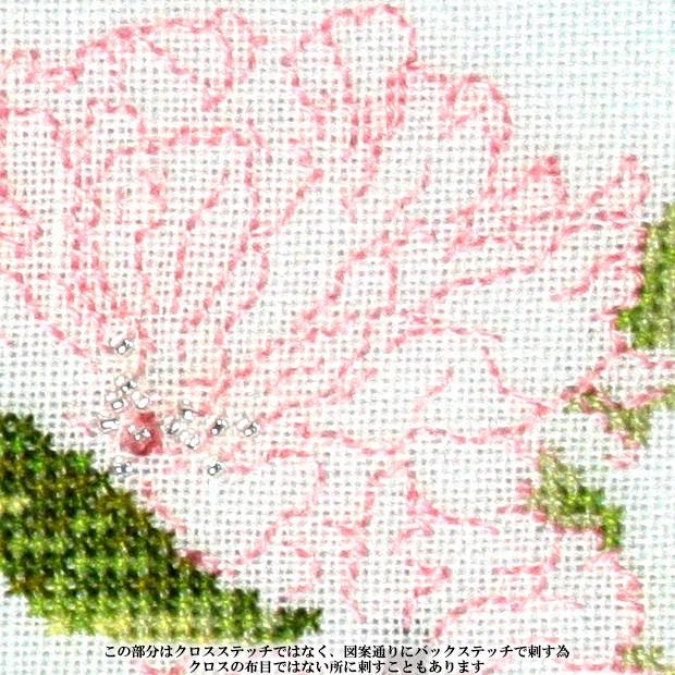刺繍 輸入キット Thea GOUVERNEUR 八重の桜 White Linen 512◎PUSH