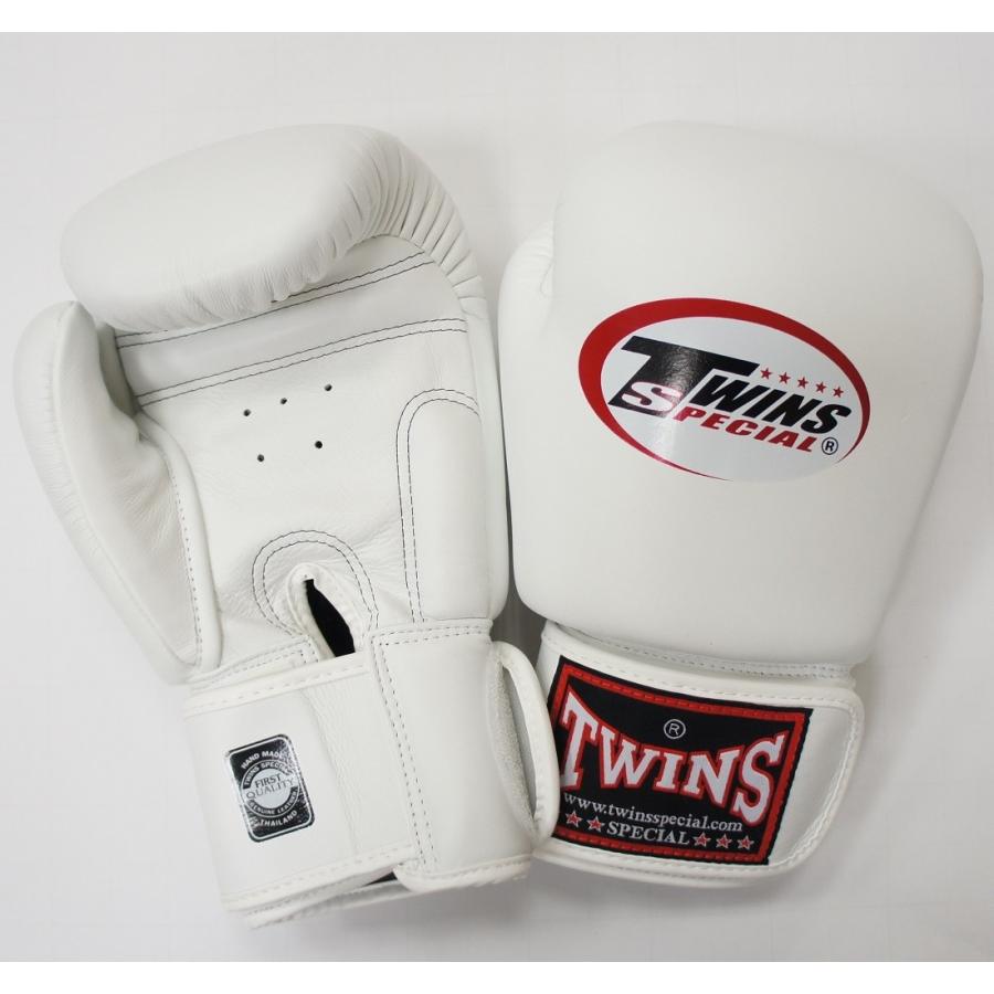 新 TWINS ツインズ 本革製キックボクシング グローブ 白 12オンス 12oz